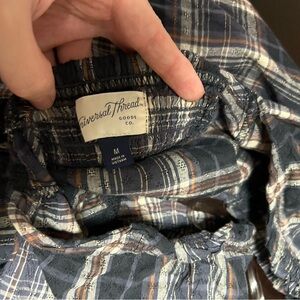 Universal Thread Plaid dress long sleeve Blue and White